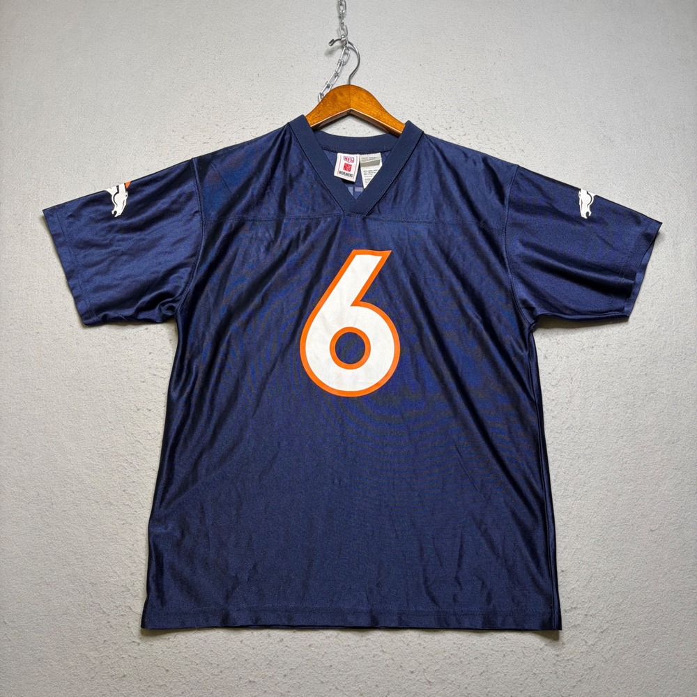 NFL Players Denver Broncos Jersey Kids XL Navy Jay Cutler 6 Y2K Football Mesh